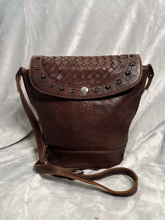 Handbags - Vintage Italian Artisan Brown Woven Flap Leather Crossbody Bag